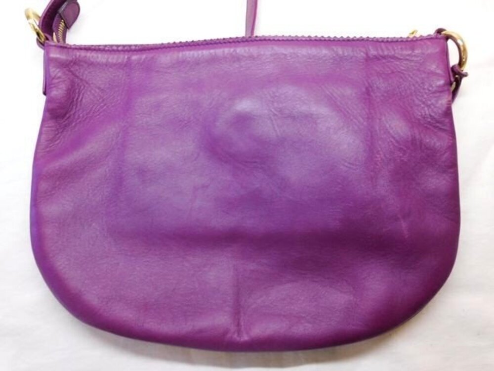 Loewe Leather Shoulder Crossbody Bag Anagram Purple Fringe Purple